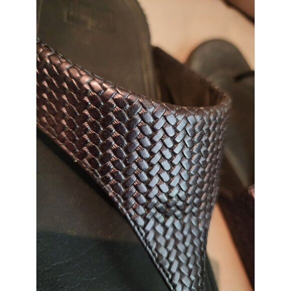 Fitflop Lulu Black Weave Thong Slip On Sandals Women's Sz 8 (407-001) - Picture 8 of 9